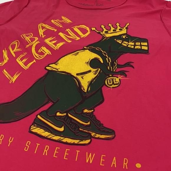 Urban legend by Edward luxury streetwear graphic T-shirt XL new pink - Picture 7 of 11